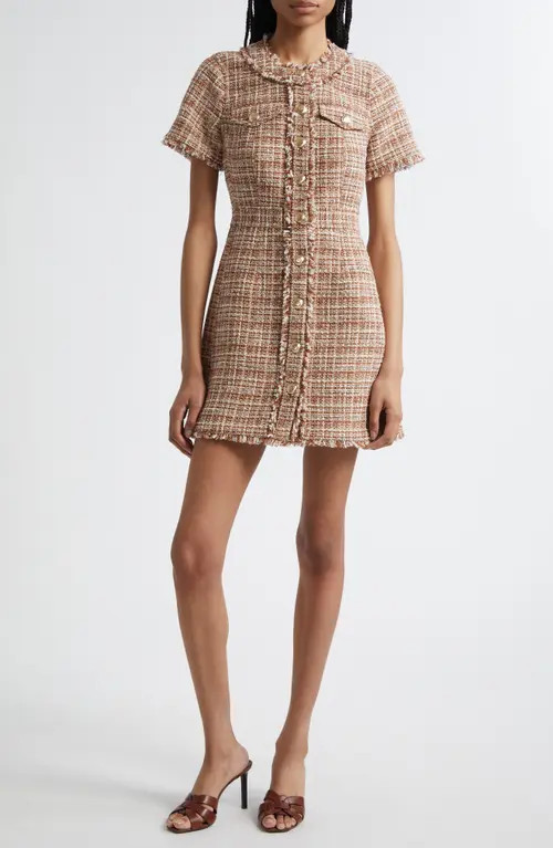 Cinq à Sept Larissa Tweed Minidress in Nutmeg at Nordstrom, Size 8 | Nordstrom