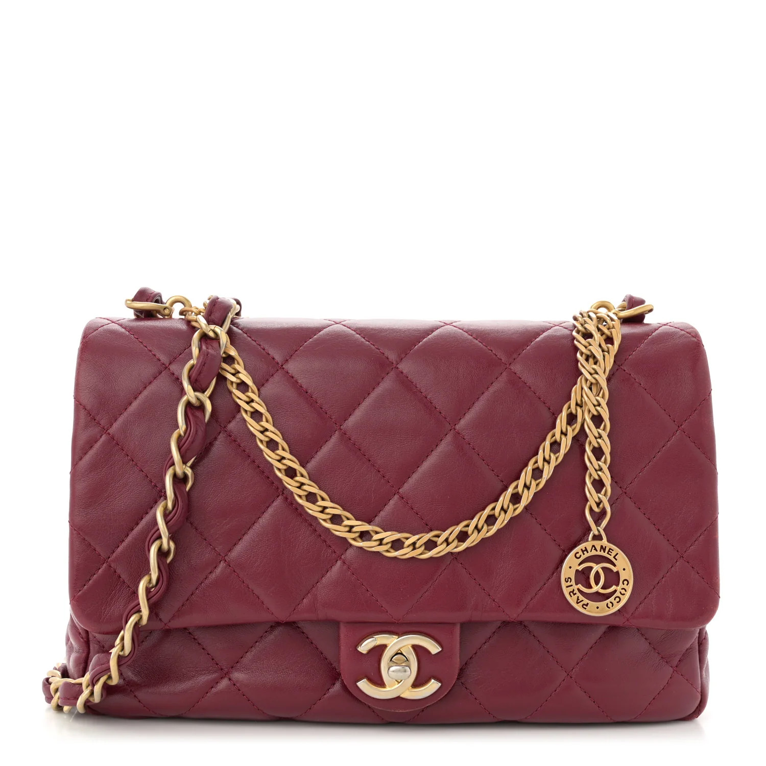 Chanel Lambskin Quilted Fancy Jewel Flap Burgundy 1622928 | FASHIONPHILE (US)