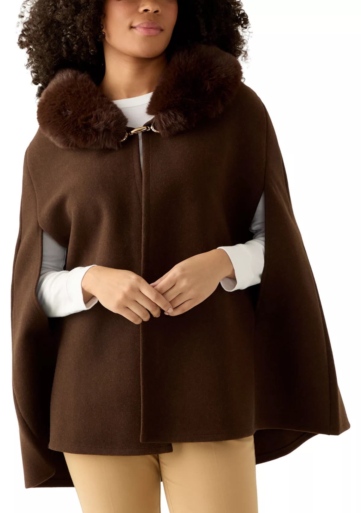 Vince CamutoWomen's Faux Fur Collar Cape Topper | Belk