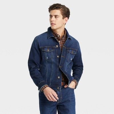 Men's Denim Trucker Jacket - Goodfellow & Co™ Blue | Target