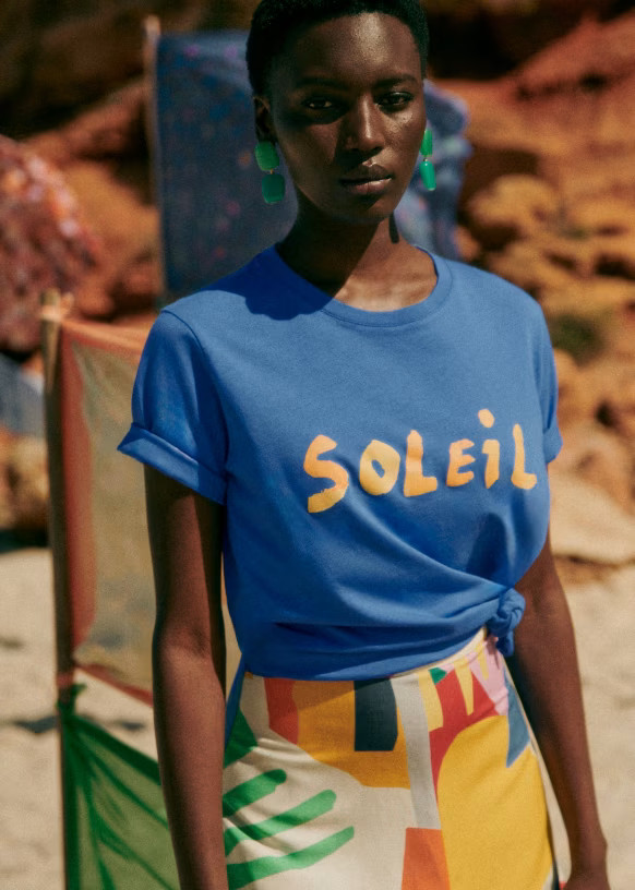 Soleil Manuscrit T-Shirt - Sézane x G.KERO - Pink Creation | Sezane Paris - US