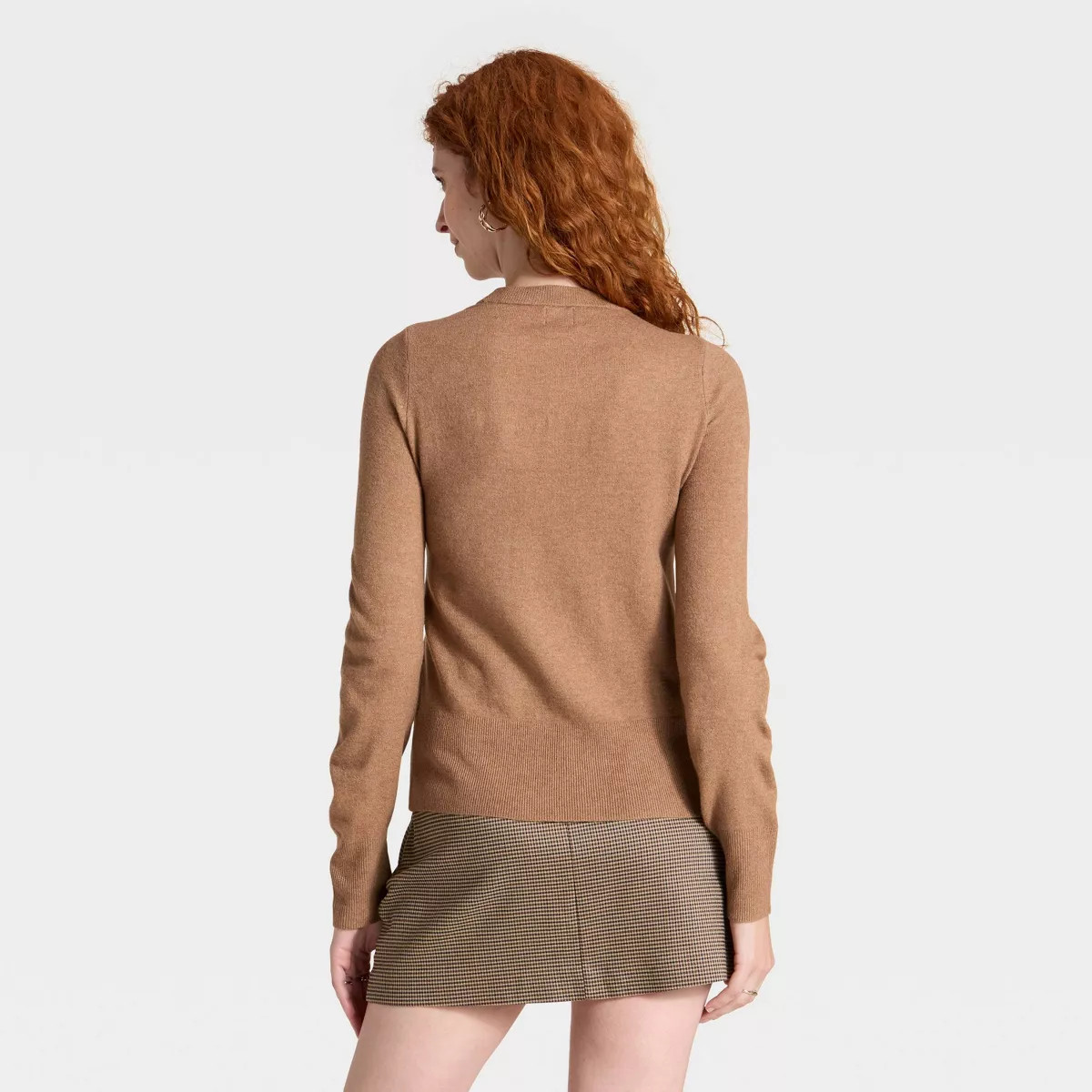Women's Slim Fit Cozy Knit Pullover Sweater - A New Day™ Brown 4X | Target