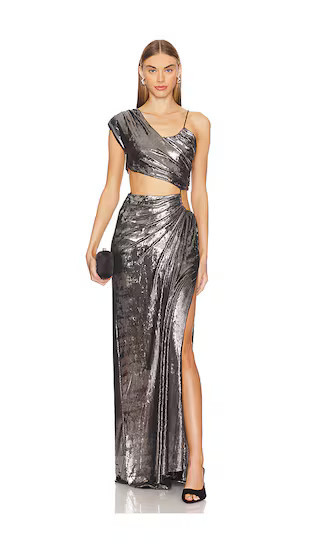 ET OCHS Shiloh Gown in Metallic Silver. - size 2 | Revolve Clothing (Global)