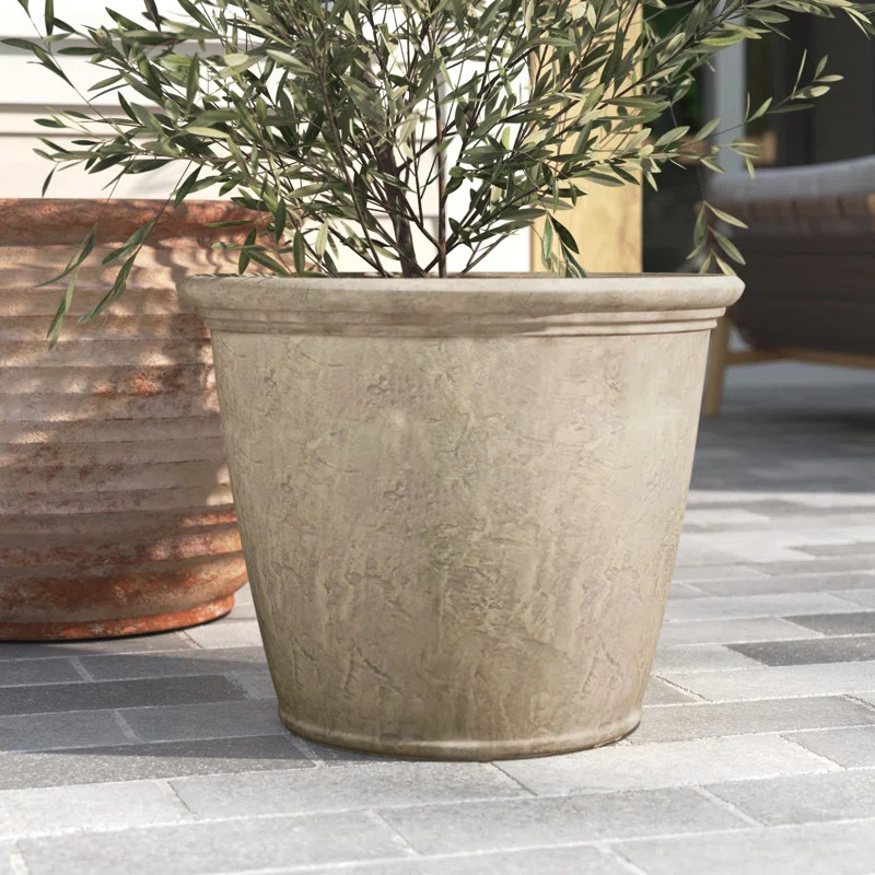 Blough 24" x 24" x 20" Round Polyresin Outdoor Planter Pot | Wayfair North America