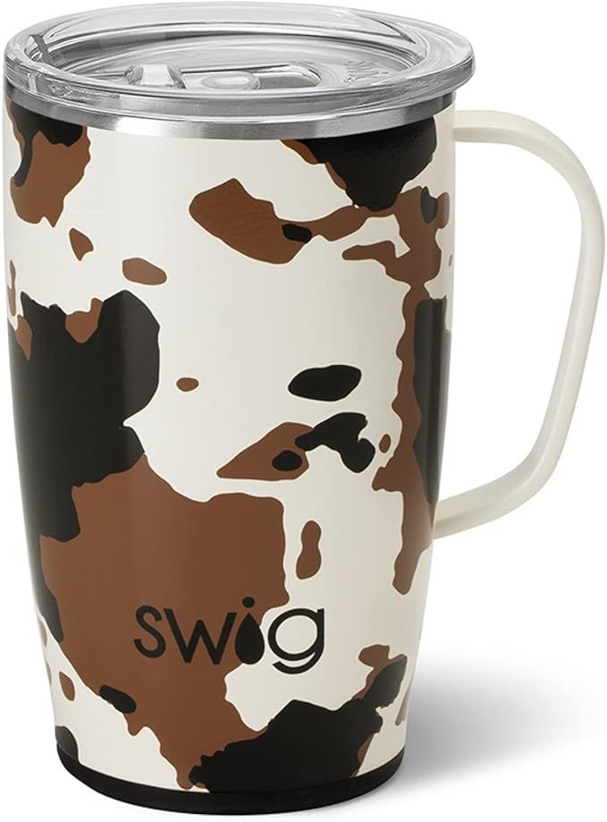 Swig 18oz Travel Mug, Insulated Tumbler with Handle and Lid, Cup Holder Friendly, Dishwasher Safe... | Amazon (US)