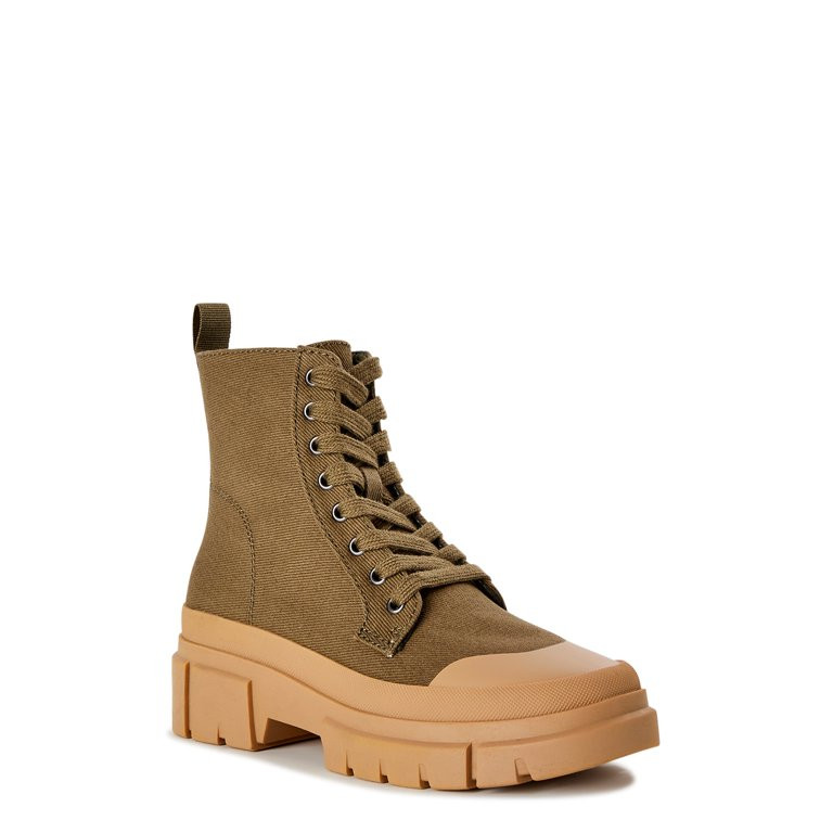 No Boundaries Women's Bump Toe Combat Boots - Walmart.com | Walmart (US)
