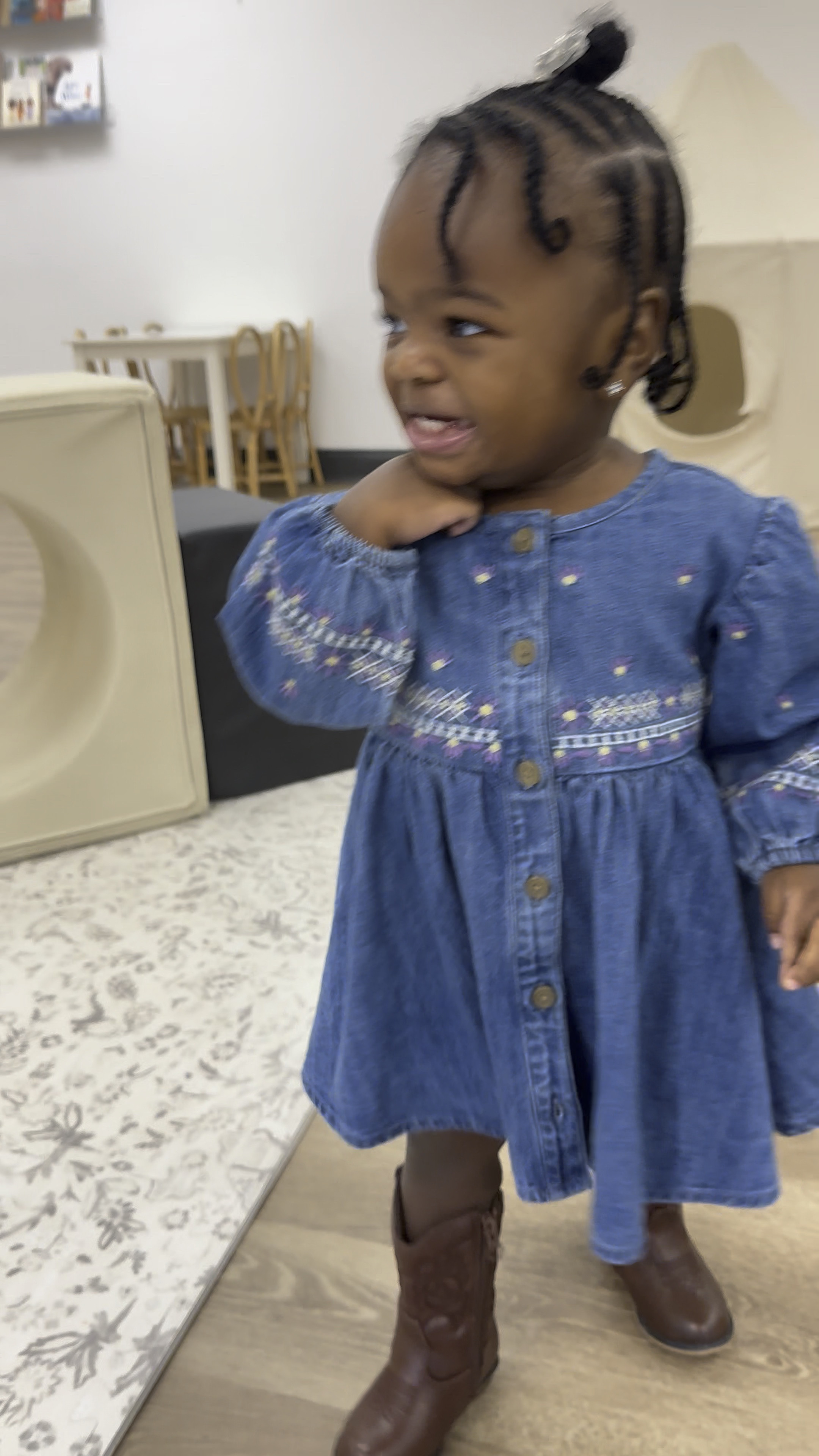 Scroll Shop my girls little denim dress and cowgirl boots. 

#LTKKids #LTKBaby