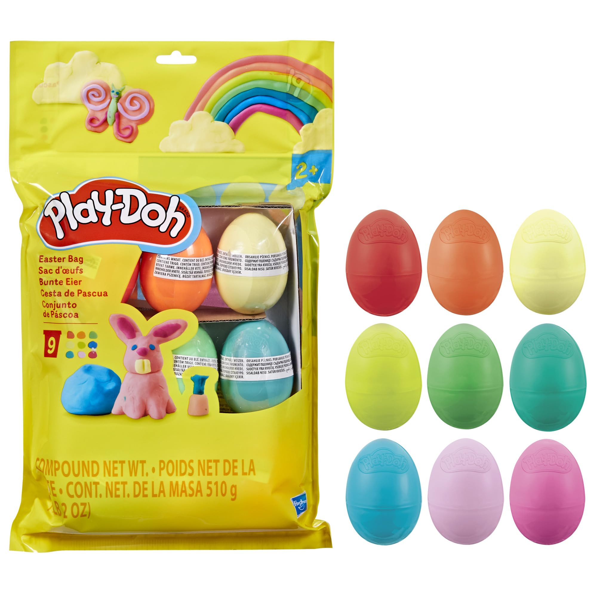 Play-Doh Easter Eggs Bag 9 Pack, 2 Ounces Each, Assorted Colors, Preschool Crafts for Kids 2 Year... | Amazon (US)