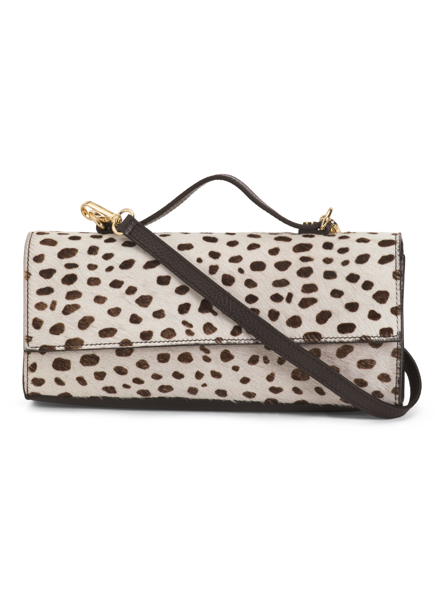 Made In Italy Leather Spotted Dalmatian Clutch | TJ Maxx