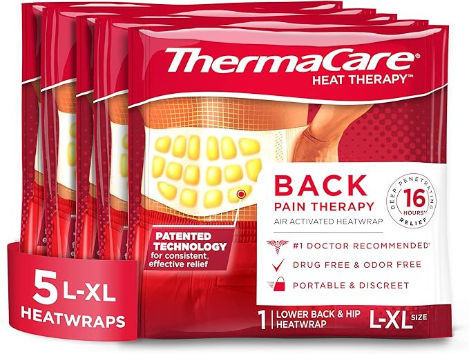 ThermaCare Advanced Back & Hip Therapy Adhesive HeatWraps, Disposable Heat Therapy Patches, Heat ... | Amazon (US)