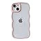 Caseative Solid Color Curly Wave Frame Clear Soft Compatible with iPhone Case (Pink,iPhone Xr) | Amazon (US)