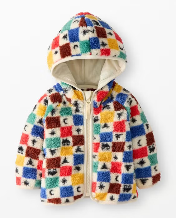 Girls' Holiday Checks Marshmallow Fleece Jacket in 100% Cotton - Size Baby 12-18 mos by Hanna Andersson | Hanna Andersson