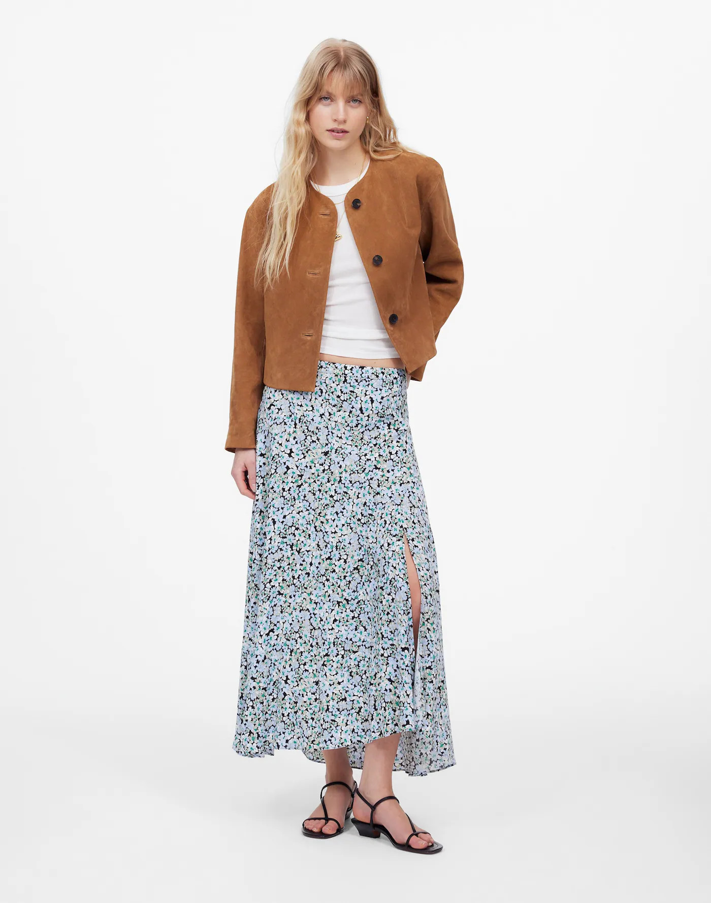 Midi Slip Skirt in Floral | Madewell