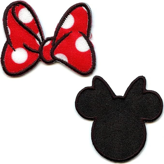 Disney Minnie Mouse Red Bow and Silhouette Iron on Applique Patch | Amazon (US)