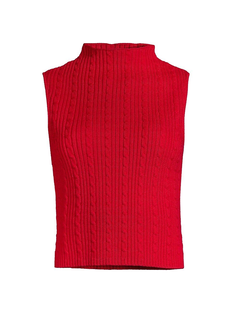 Women's Sleeveless Turtleneck Sweater - Red - Size XL | Saks Fifth Avenue