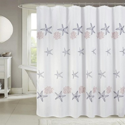 RT Designers Collection Seastar Embroidered Stylish Shower Curtain 70" x 72" Coral | Target
