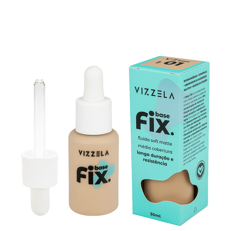 Vizzela Cosméticos Fix Cor 1
            
                 - Base Líquida 30ml | Beleza Na Web (BR)