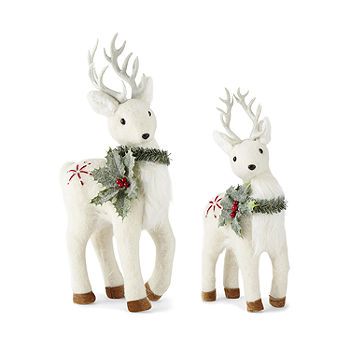 North Pole Trading Co. Yuletide Wonder White Reindeer Christmas Animal Figurines | JCPenney