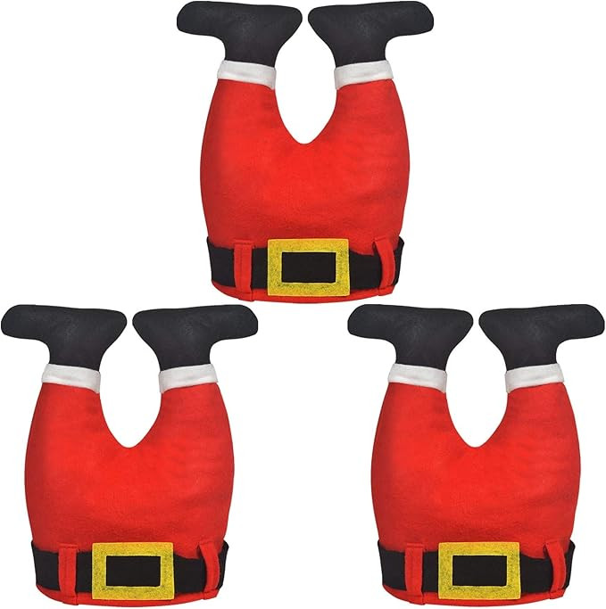 3 Pack Novelty Santa Pants Hat Christmas Santa Hat Santa Chimney Hat Funny April Fools Day Hat Ch... | Amazon (US)