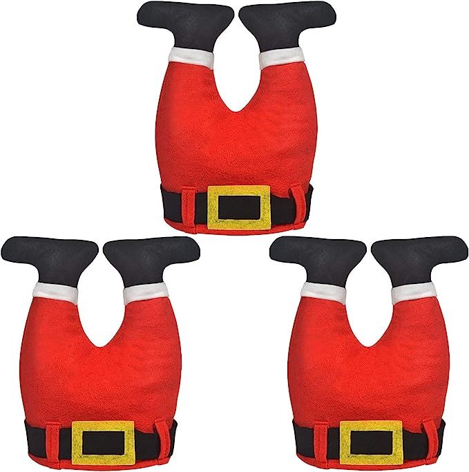 3 Pack Novelty Santa Pants Hat Christmas Santa Hat Santa Chimney Hat Funny April Fools Day Hat Ch... | Amazon (US)