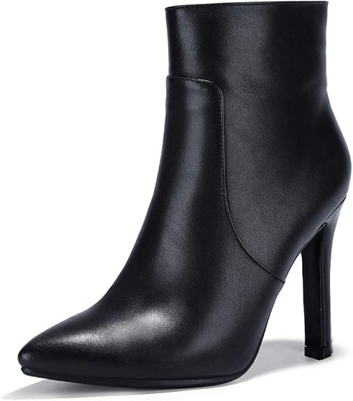 IDIFU Ankle Boots for Women High Heel Pointed Toe Boots Side Zipper Stiletto Booties | Amazon (US)