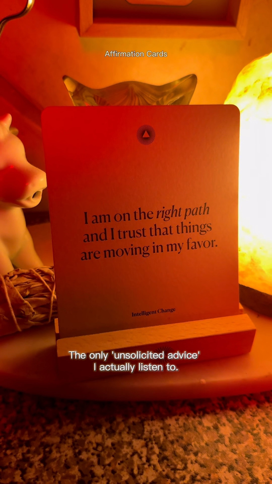I started using these @Intelligent Change affirmation cards as la 'manual override. On days when my energy is at a zero, I don't have the bandwidth to figure out how to feel better. When I can't find the right words, I just let the cards choose them for me.
Affirmation cards are the stepping stone to manifestation! Linked in showcase! #affirmations #manifestation #positivityonly #mentalwellness #dailymindset #affirmationcards #selfcare

#LTKMothersDay #LTKselfcare #LTKHome