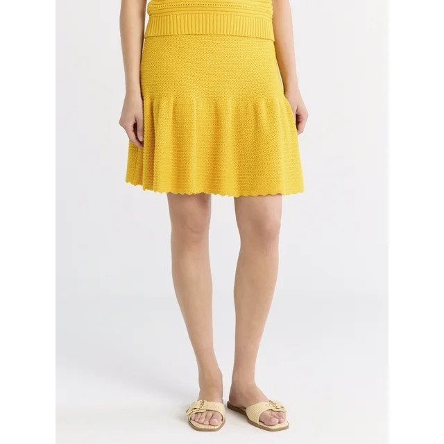 Free Assembly Women's and Women's Plus Pointelle Sweater Mini Skirt, Sizes XS-4X | Walmart (US)