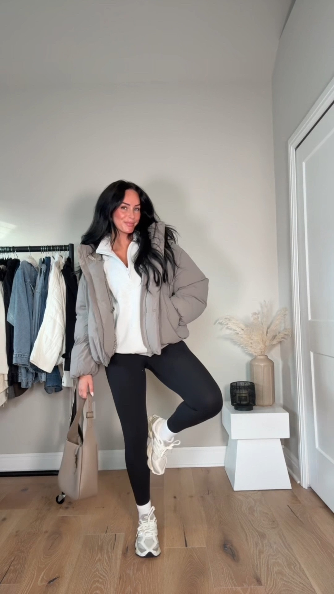The perfect neutral Athleisure outfit 🤍 I will have it 🔗 on my LTK in the outfit inspo section! 

My sizing 5’7, 145lbs, 32dd
I’m wearing size smalls tops, size 4 leggings 

#LTKGiftGuide #LTKfoodie #LTKootd