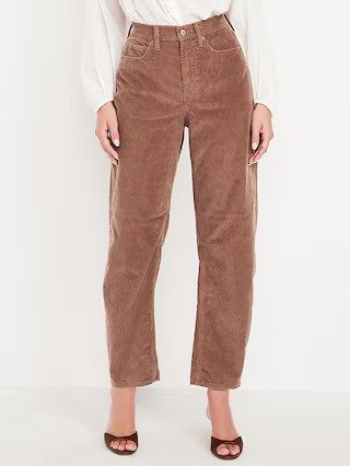 High-Waisted Barrel Ankle Corduroy Pants | Old Navy (US)