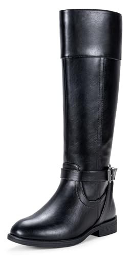 Jeossy Women's Black Riding Boots, Calf Knee High Boots, 951 Size 11 US - with Zipper (DJY951 Black 11) | Amazon (US)