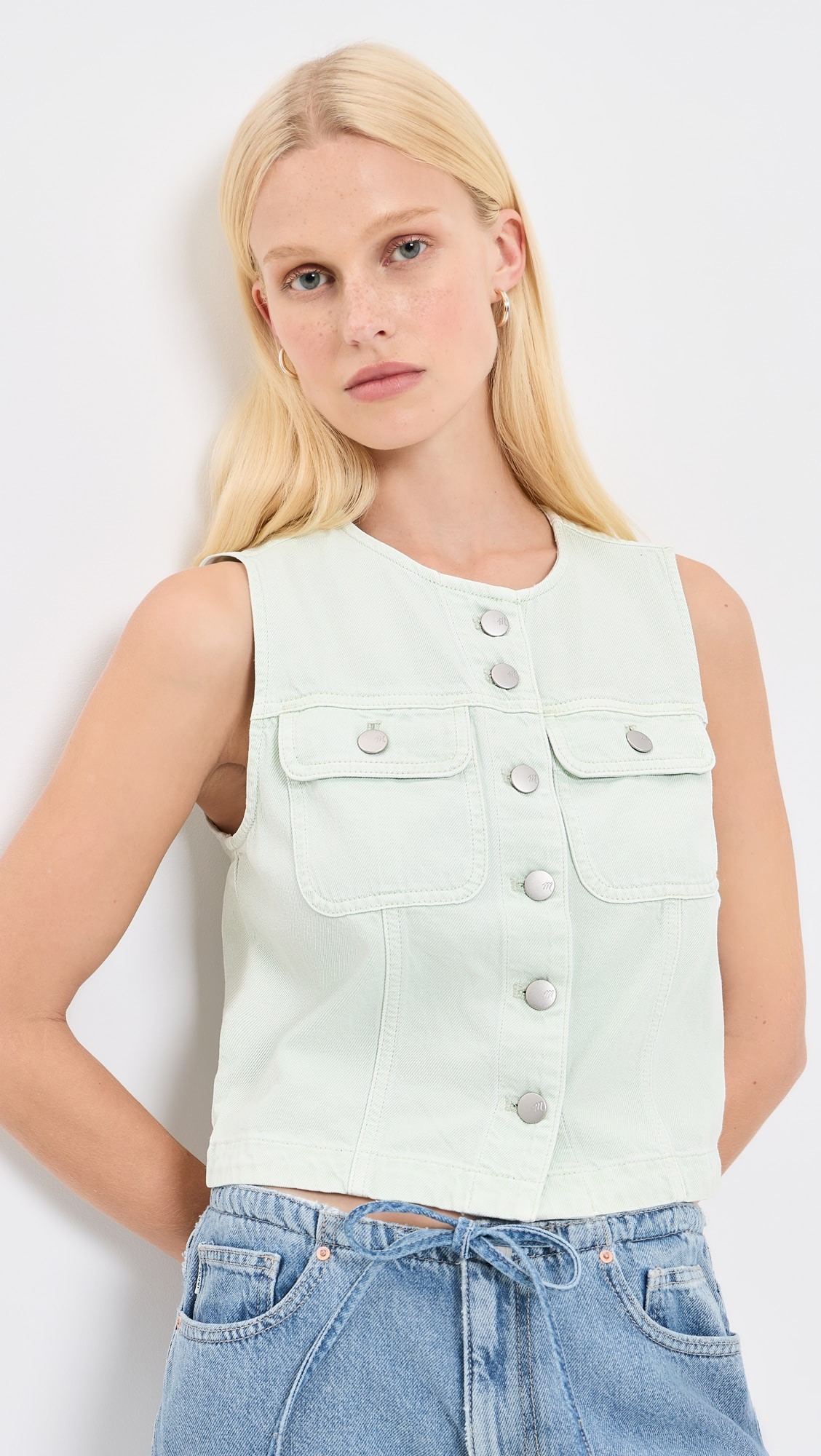 Madewell x Shopbop Cropped Denim Vest | Shopbop