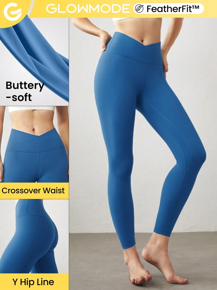 GLOWMODE 24" FeatherFit™ Crossover Leggings | SHEIN