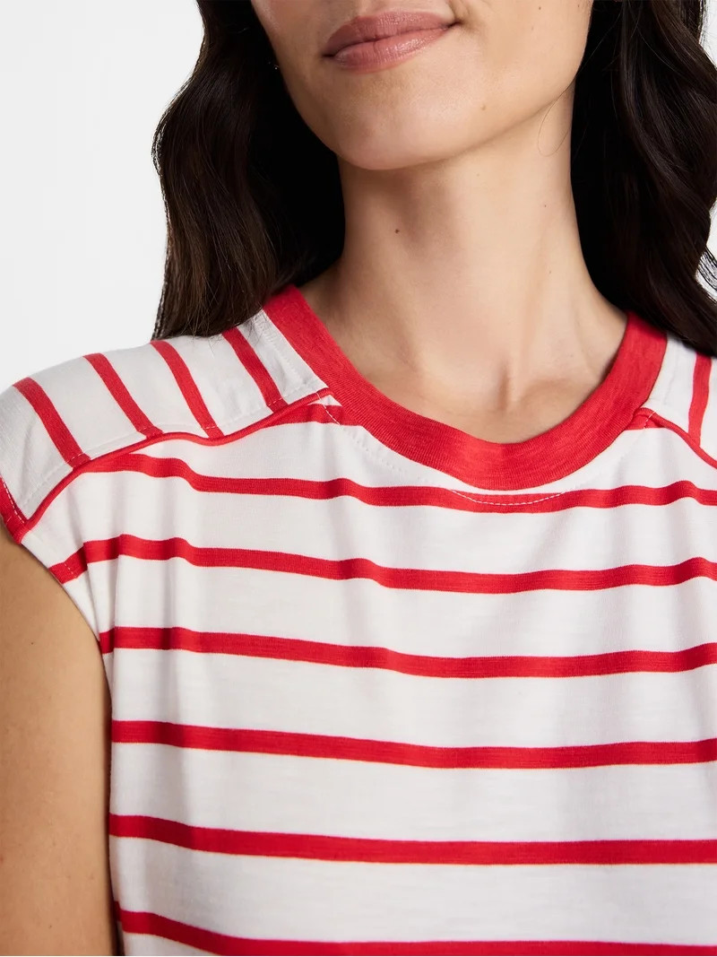 Time and Tru Women's Muscle Tank Top with Piped Trim, Sizes XS-XXXL | Walmart (US)