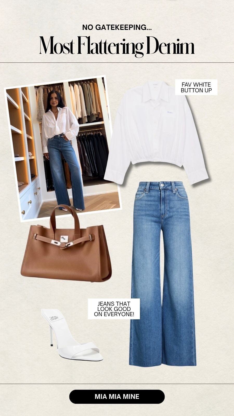 The white leg jeans that make your legs look longer
Paige Anessa raw hem jeans wearing a 24 - run TTS on sale
Mother white button up shirt  wearing an XS
Hermes inspired bag 
Date night outfit idea / cute spring outfit / mom outfit

#LTKOver40 #LTKPetite #LTKSaleAlert