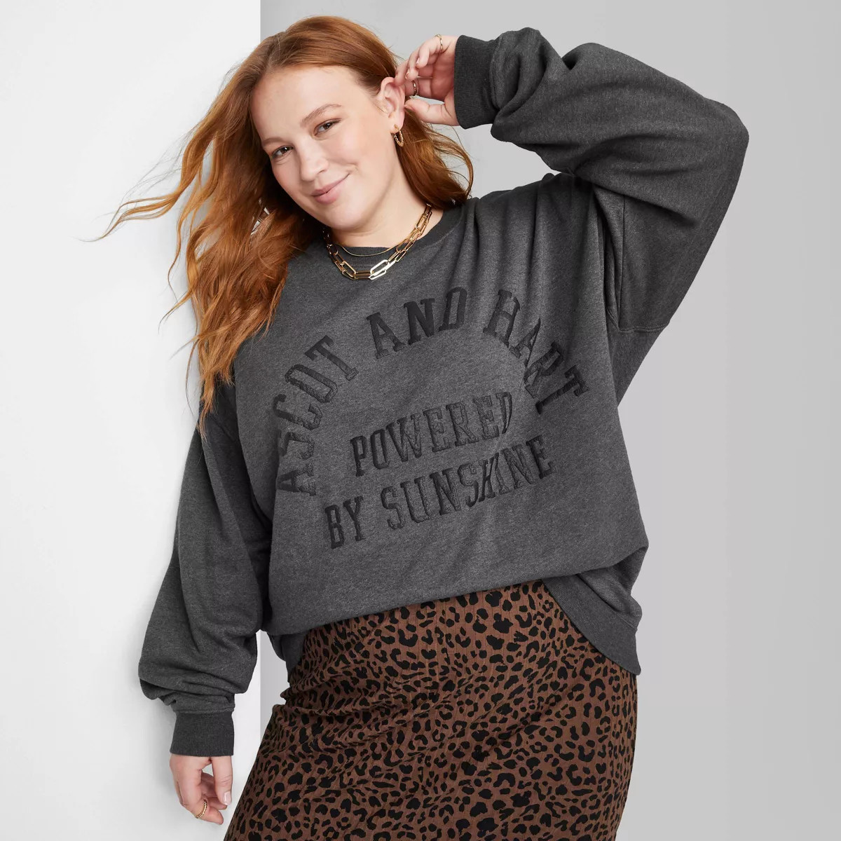 Women's Ascot + Hart Graphic Pullover Sweater - Gray | Target