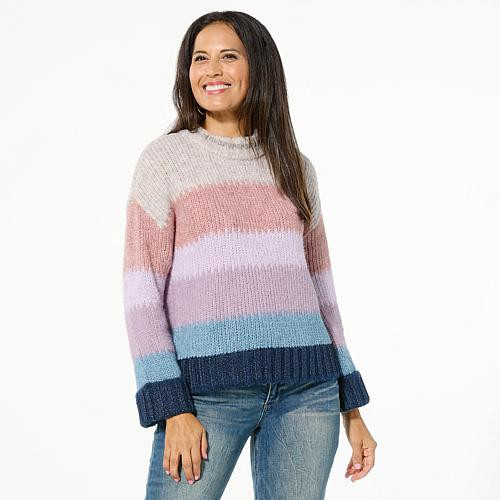Democracy Multi-Color Striped Sweater - Multi - Size 1X | HSN