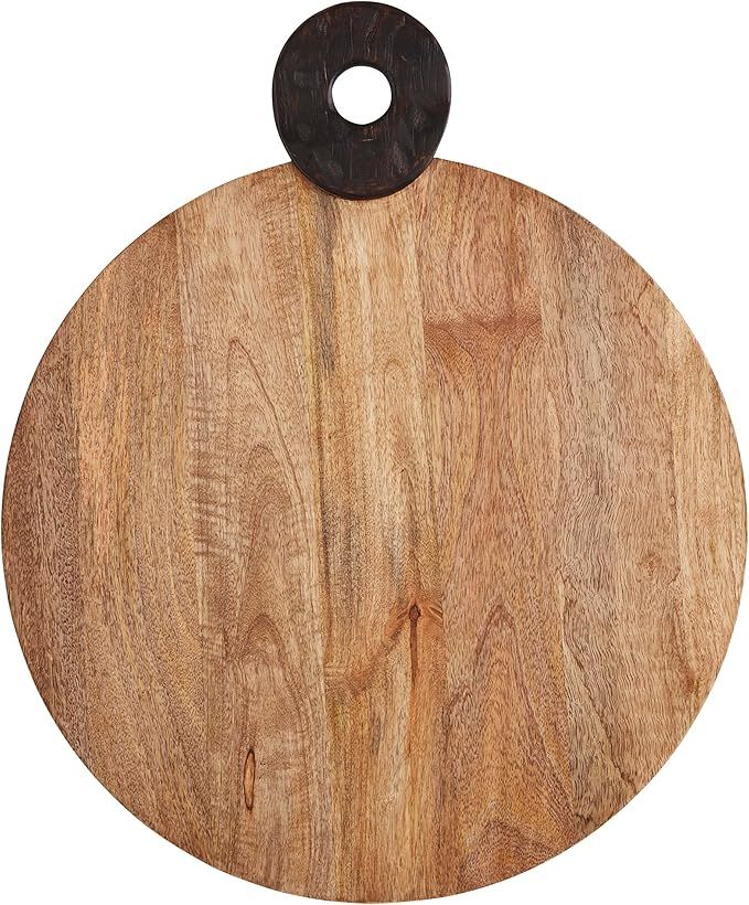 Mud Pie Large Round Two Tone Board, 24" x 20", Brown | Amazon (US)