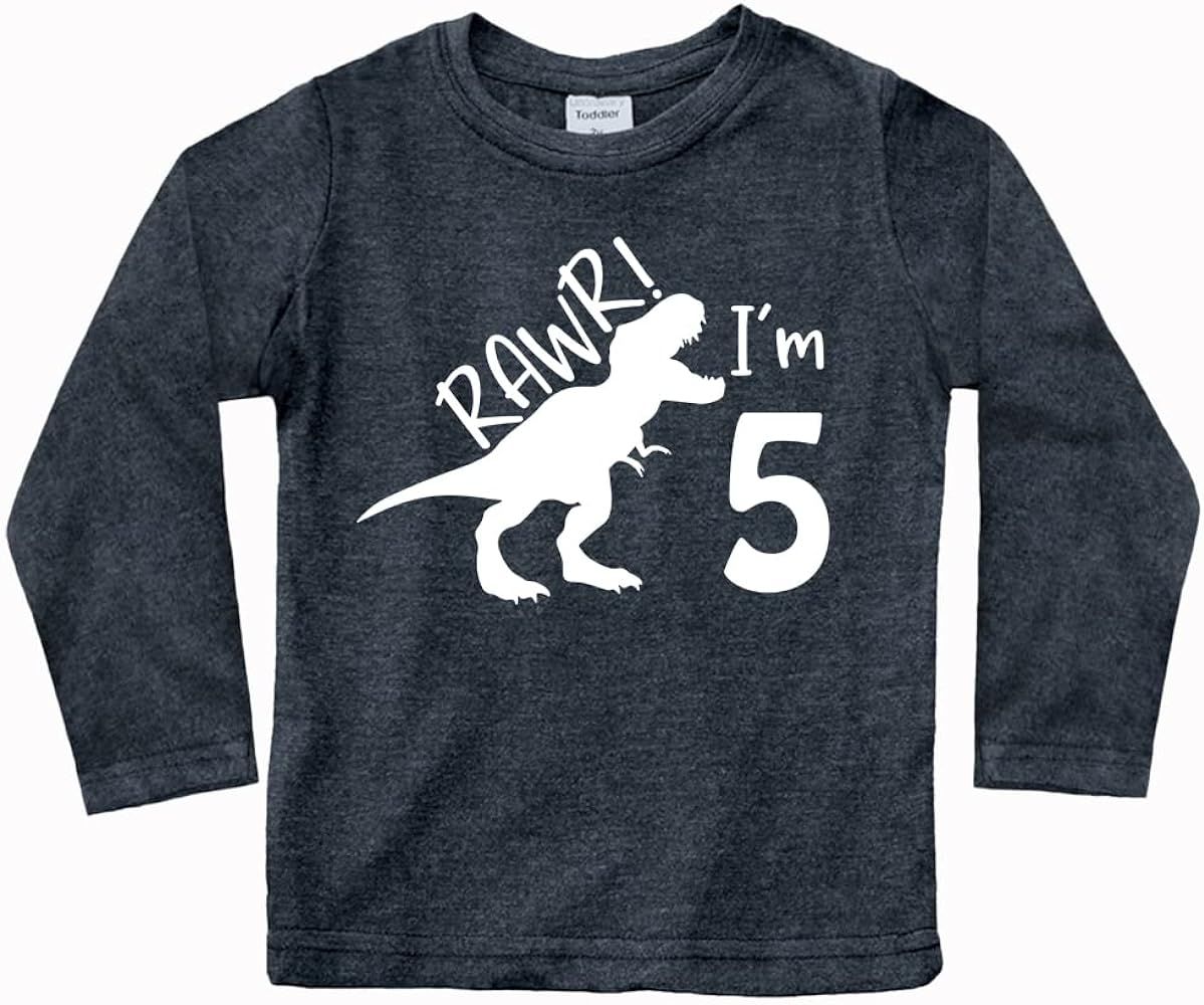rawr im 5 Dinosaur 5th Birthday Shirt boy Roar Five Year Old Dino Tshirt rex tee | Amazon (US)