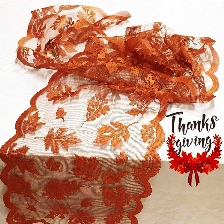 Fall Table Runner Decorations 13 x 72 Inch Maple Leaves Table Runner Fall Decor Harvest Lace Pump... | Amazon (US)