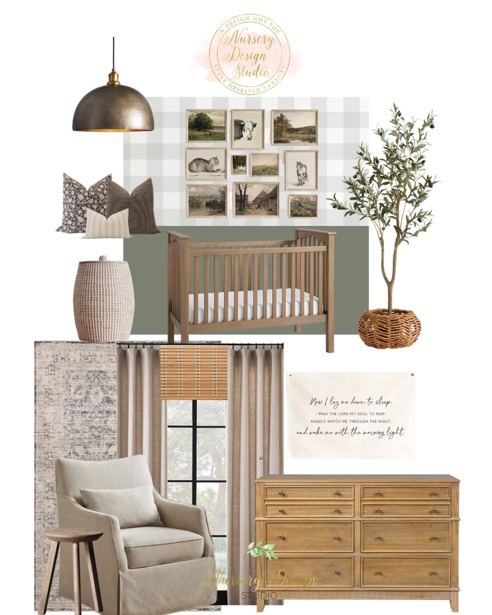 Farmhouse style nursery, wood tone crib, nursery chair, nursery storage 

#LTKhome #LTKbump #LTKbaby