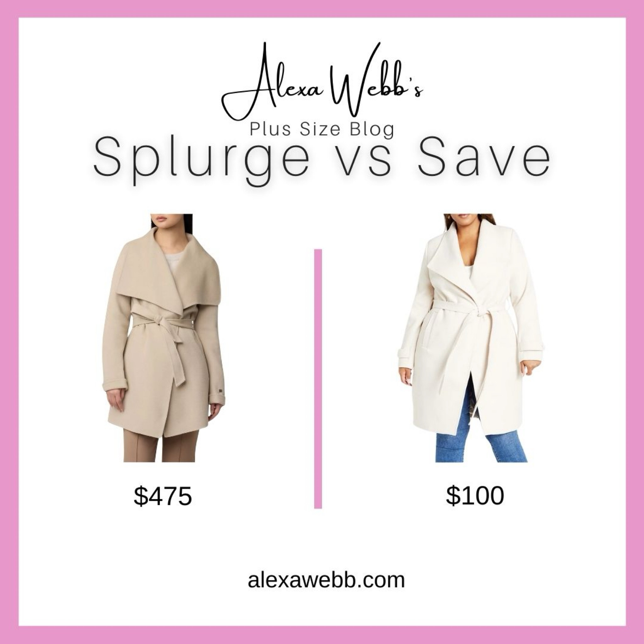 Plus Size Wrap Coat - Splurge vs Save by Alexa Webb #plussize

#LTKPlusSize #LTKSeasonal #LTKStyleTip