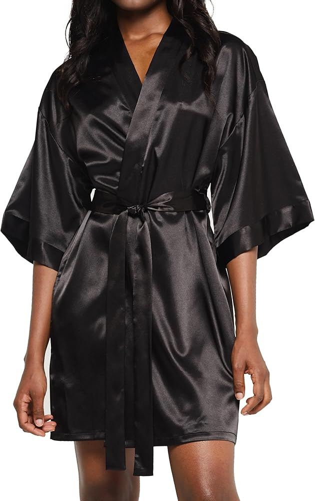 Turquaz Women's Bride Bridesmaids Robe - Satin Kimono Robes for Women | Amazon (US)