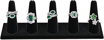 MOOCA 2 Pcs Set Ring Organizer for Showcase Display Drawer 5 Long Ring Storage Holder Jewelry Dis... | Amazon (US)