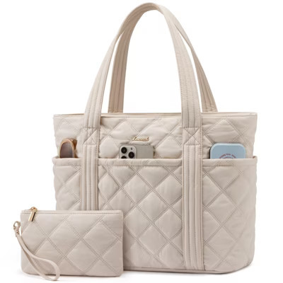 Puffer Tote Bag for Women, Quilted 15. Work Tote with Zipper, Large Travel Essentials Handbag | Target