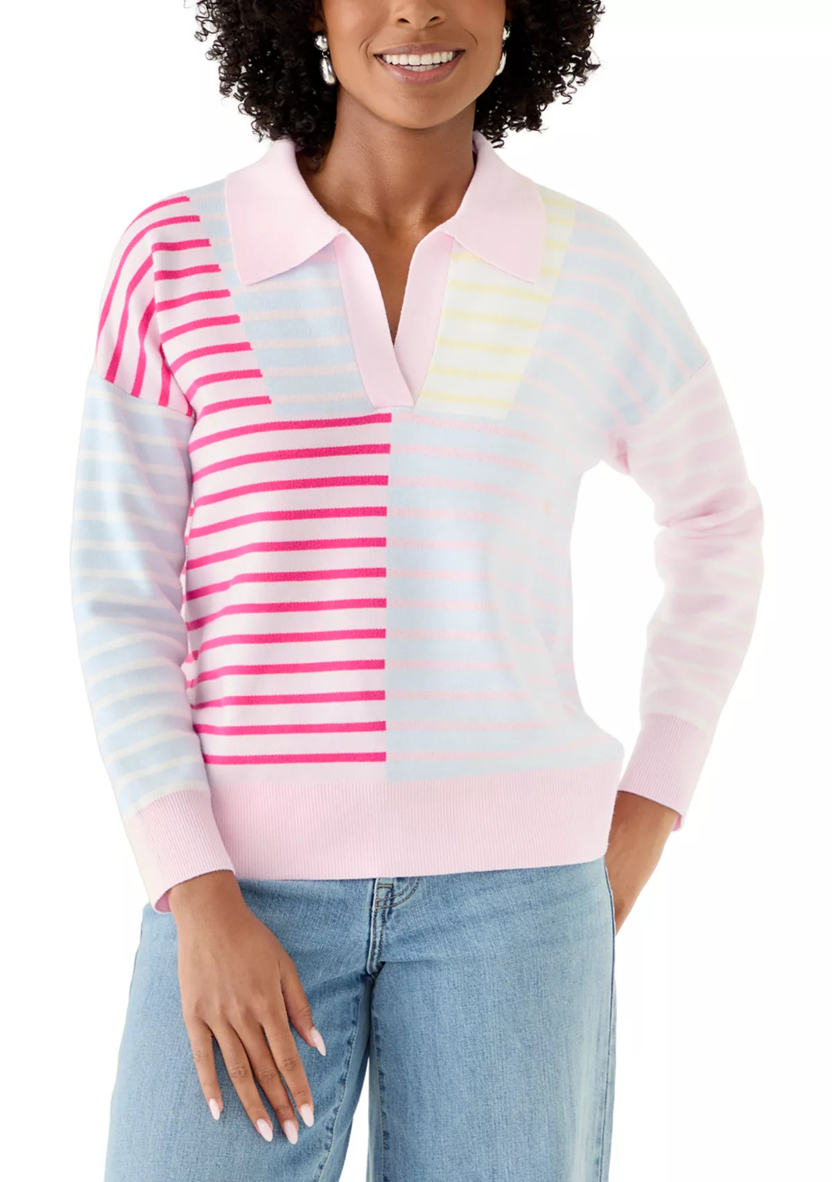 Crown & Ivy™Women's Striped Polo Sweater | Belk