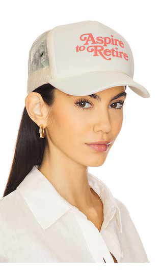 Aspire Script Trucker Hat in Bone | Revolve Clothing (Global)