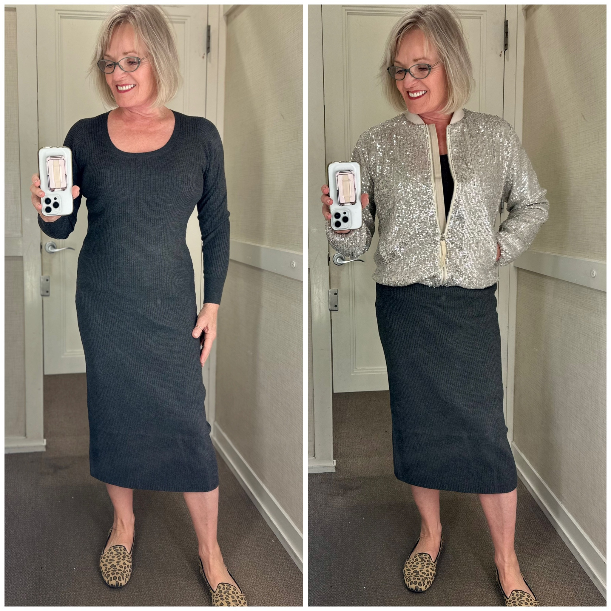 This sequin bomber jacket is a fabulous piece to wear with everything this season. Pair it with your favorite jeans or this cute sweater dress. 
On sale! Take  50% off one and 40% off almost everything else at Loft
Wearing jacket in misses S
Dress in petite M


#LTKHoliday #LTKstyletip #LTKsalealert