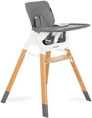 Dream On Me Nibble Wooden Compact High Chair in Light Grey | Light Weight | Portable |Removable s... | Amazon (US)