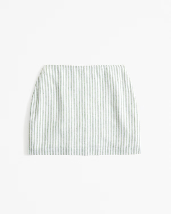 The A&F Scarlett Linen-Blend Mini Skort | Abercrombie & Fitch (US)