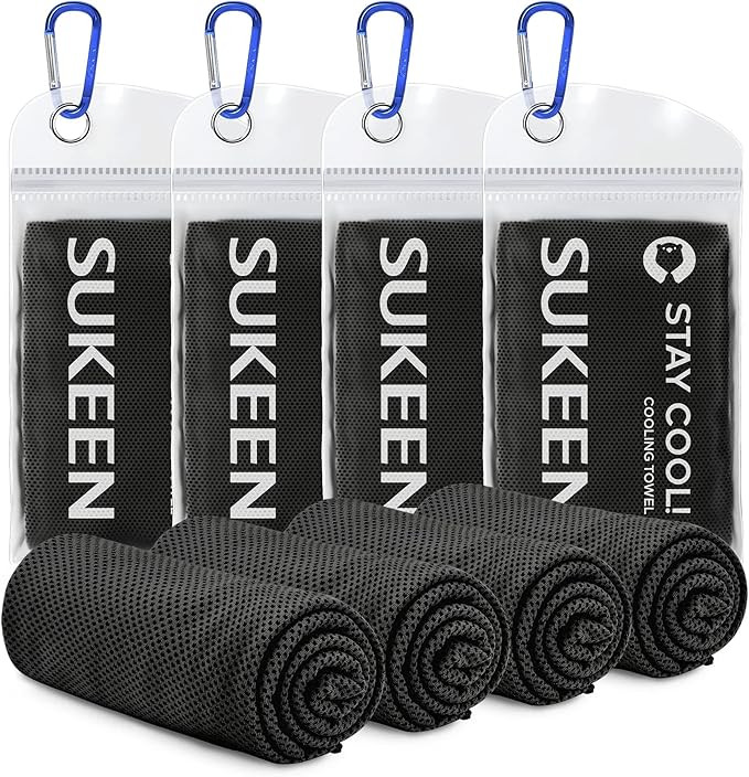 Sukeen [4 Pack Cooling Towel (40"x12"),Ice Towel,Soft Breathable Chilly Towel,Microfiber Towel fo... | Amazon (US)